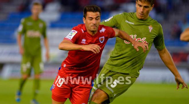 Bernardo, en el partido de la primera vuelta ante el Numancia.