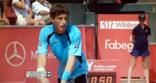 El gijonés, esta mañana frente a Verdasco.