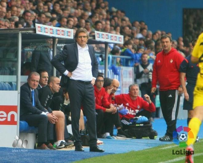 Sergio Egea, en la banda de El Toralín. (FOTO: La Liga)