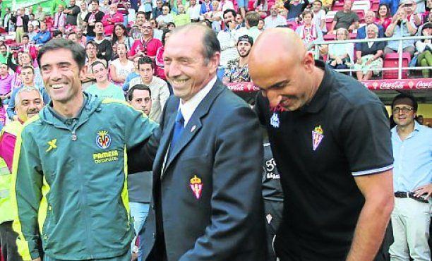 'El Brujo' Quini junto a Abelardo y Marcelino. (Foto: El Comercio).