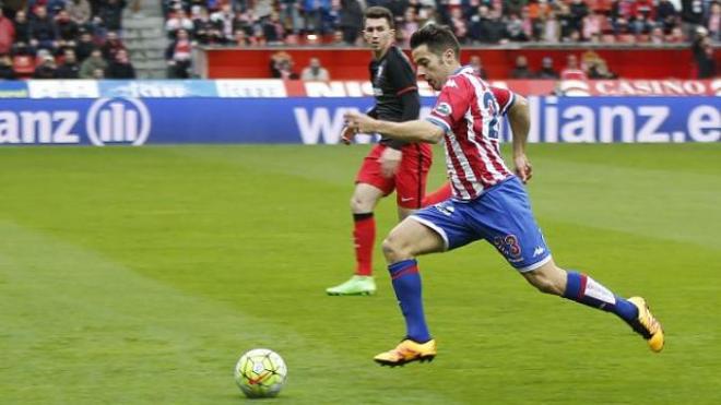 El extremo durante el partido contra los de Valverde.