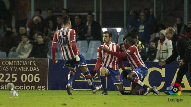 Castro, celebrando su gol en Balaídos.