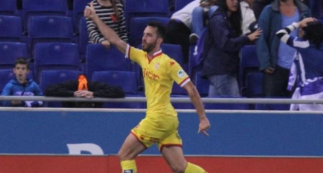 Álex Menéndez, celebrando el gol de la victoria. (FOTO: LFP).