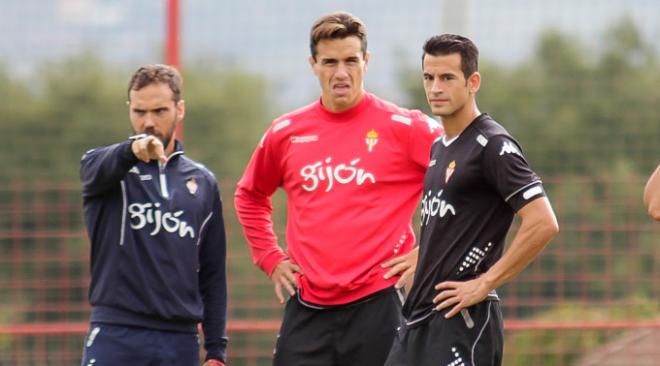 Bernardo junto a Luis Hernández en Mareo. (FOTO: Rodrigo Medina).