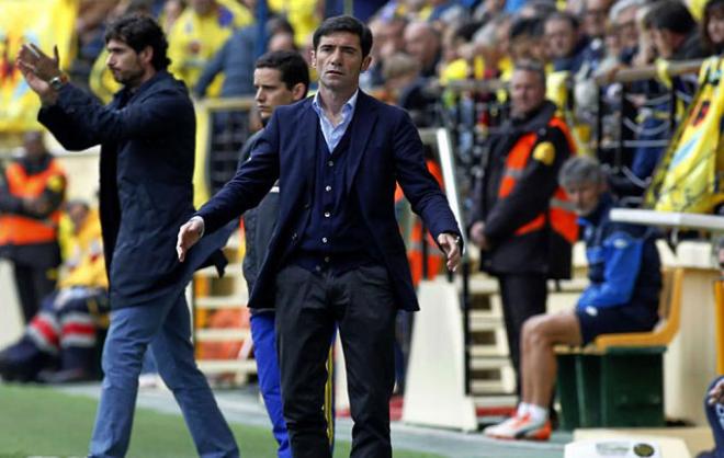 El entrenador en un partido en el Madrigal.