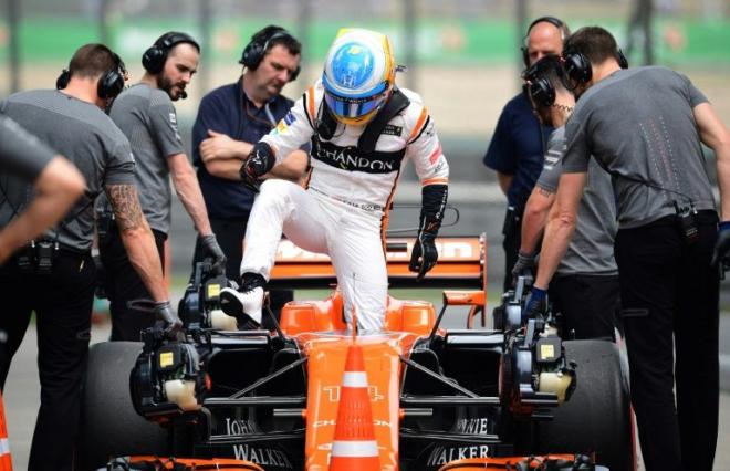 Fernando Alonso, durante una carrera.