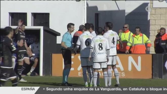 Una imagen del partido entre el Lealtad y el Boiro (Foto: TVG).