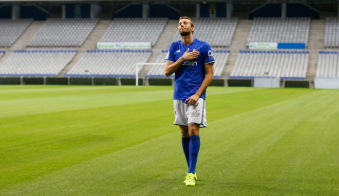 Michu, en su presentación con el Real Oviedo (Foto: Lorena Francos).