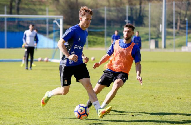 Susaeta y Héctor Verdés, en un entrenamiento (Foto: Lorena Francos).