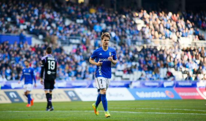 Susaeta durante un partido con el Real Oviedo.