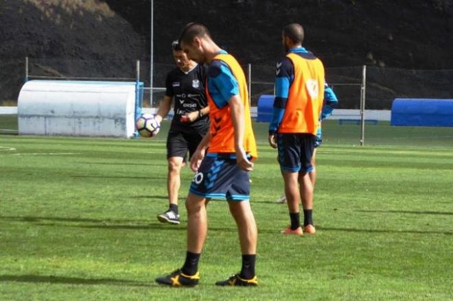 La plantilla del Tenerife, durante un entrenamiento.