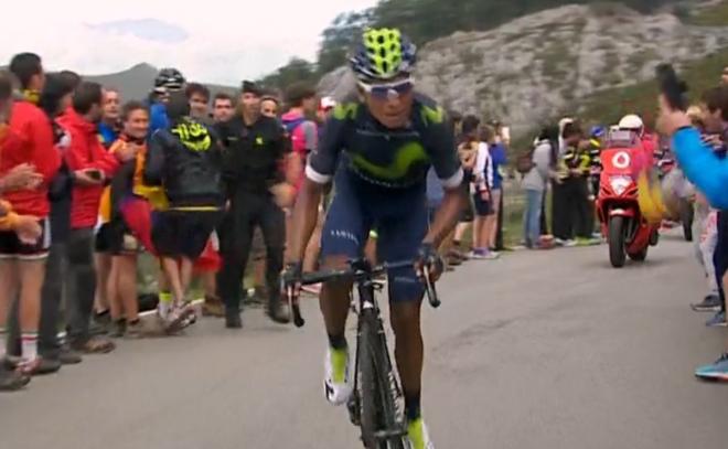 Nairo Quintana en la pasada vuelta a España en la etapa de los Lagos.