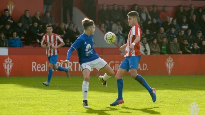 El DH del Sporting, frente al Oviedo, este curso en Mareo. (Foto: RSG).