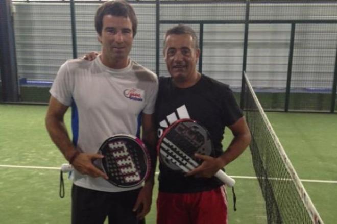 Juanjo Valencia, durante un partido de pádel.