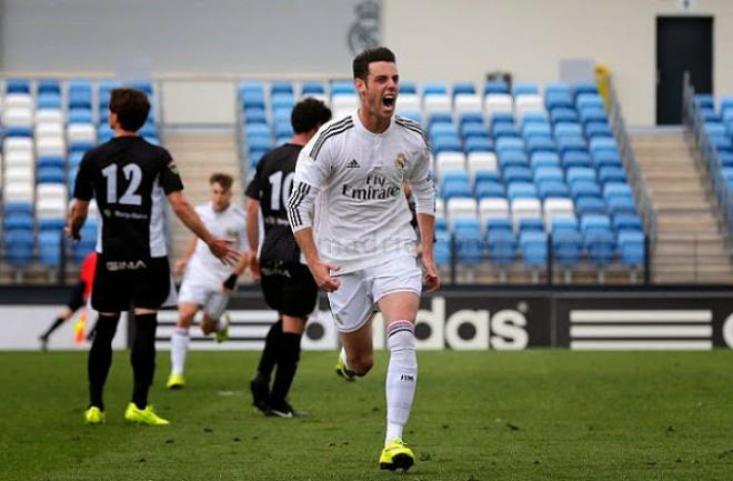 Burgui, celebrando un gol con el Real Madrid Castilla (Foto: RMCF).