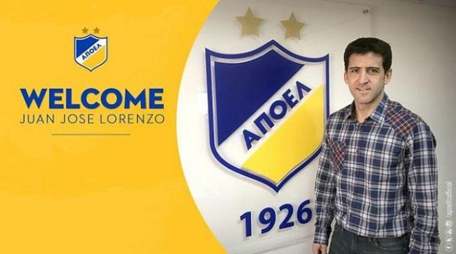 Juanjo Lorenzo, en su presentación con el APOEL.