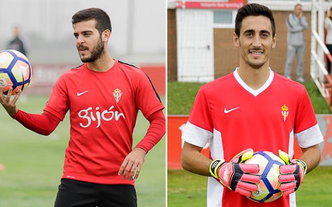 Víctor y Mariño, con el Sporting.