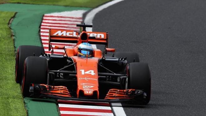 Fernando Alonso, durante el Gran Premio de Japón (Foto: EFE).