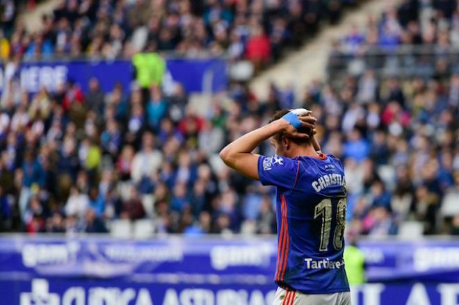 Christian en una acción del partido ante el Albacete (Foto: Laura Caraduje).