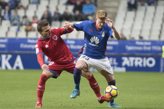 Mossa en una acción del partido ante el Numancia (Foto: Laura Caraduje).