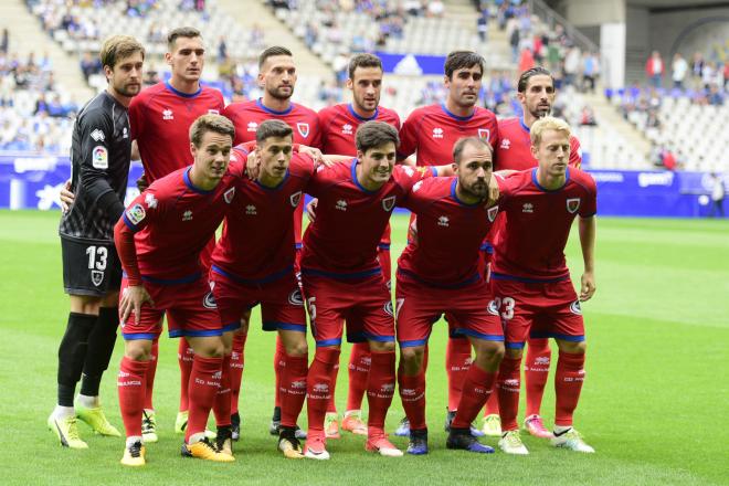 El once del Numancia en el Tartiere en la Copa del Rey (Foto: Laura Caraduje).