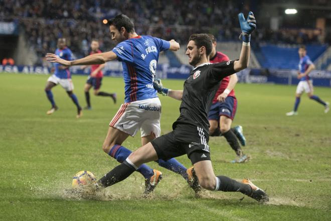 Ramón Folch, en el último duelo disputado en el Tartiere entre el Oviedo y el CA Osasuna (Foto: Lorena Francos).