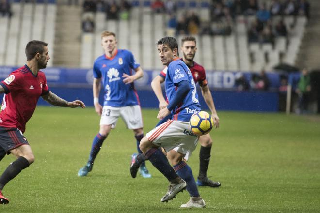 Saúl Berjón, durante un lance del partido ante Osasuna (Foto: Laura Caraduje).