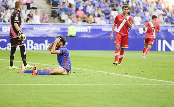 Toché se lamenta tras una acción del encuentro ante el Rayo (Foto: Laura Caraduje).