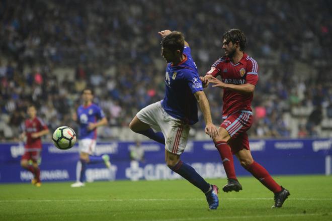 Verdés en una acción del partido ante el Zaragoza (Foto: Laura Caraduje).