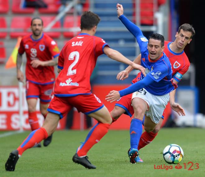 Saúl, durante el partido (Foto: LaLiga).