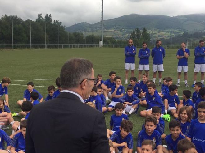 Anquela, en el Campus del Real Oviedo.