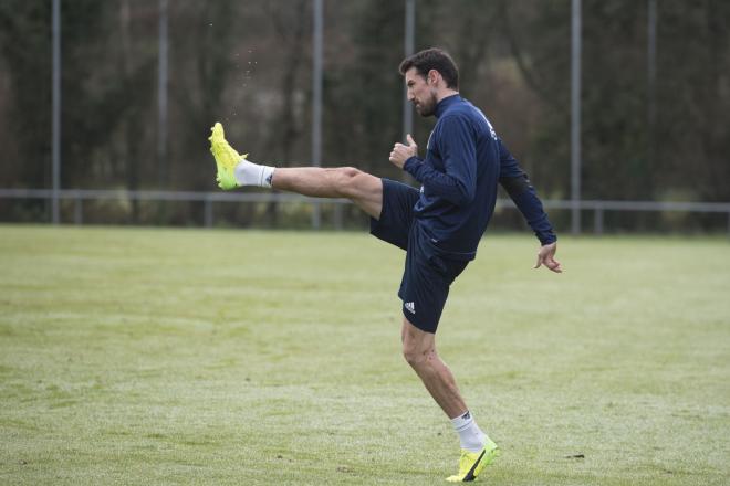 Toché, durante el entrenamiento de este martes (Foto: Laura Caraduje).