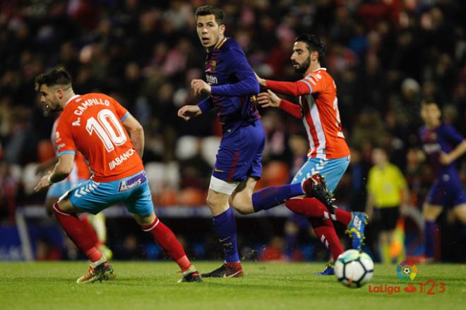 Cristian Rivera, en el partido contra el Lugo (Foto: LaLiga).