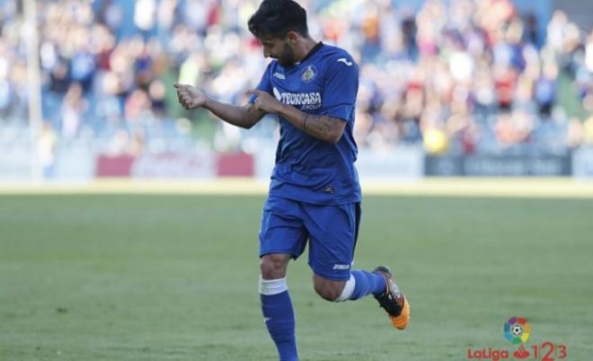 Chuli celebra un gol con el Getafe la pasada temporada (LaLiga).