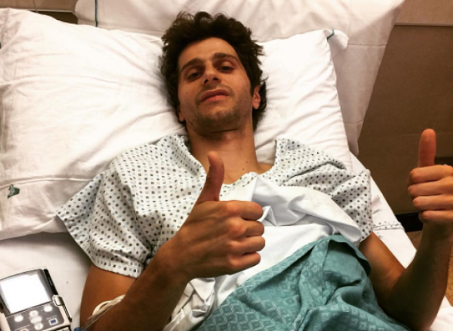 Fabbrini, tras ser intervenido de su rodilla.