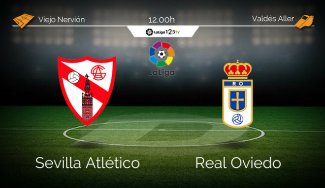 Sevilla Atlético - Real Oviedo. Domingo 12:00 Ciudad Deportiva Ramón Cisneros.