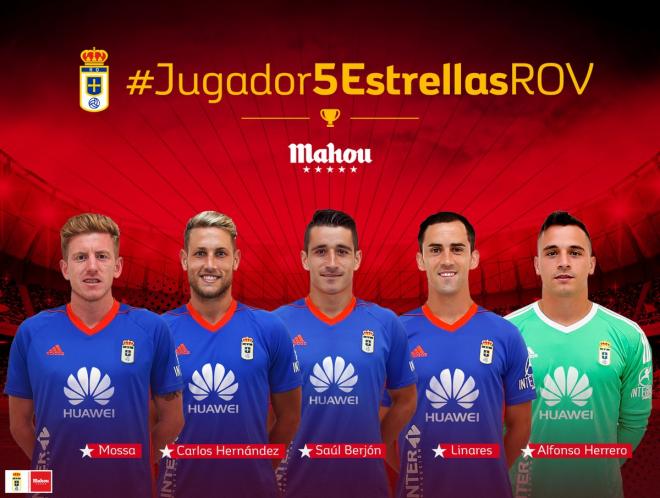 Los cinco nominados para ser elegidos mejor jugador de febrero.