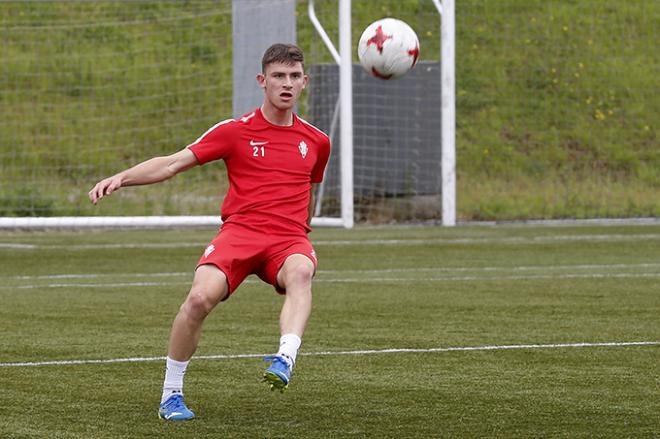 Berto Espeso, en un entrenamiento (Foto: Luis Manso).