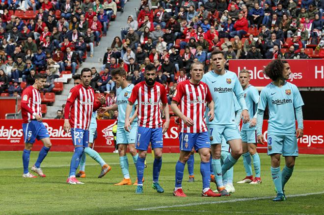 Un lance del encuentro frente al Barcelona B (Foto: Luis Manso).