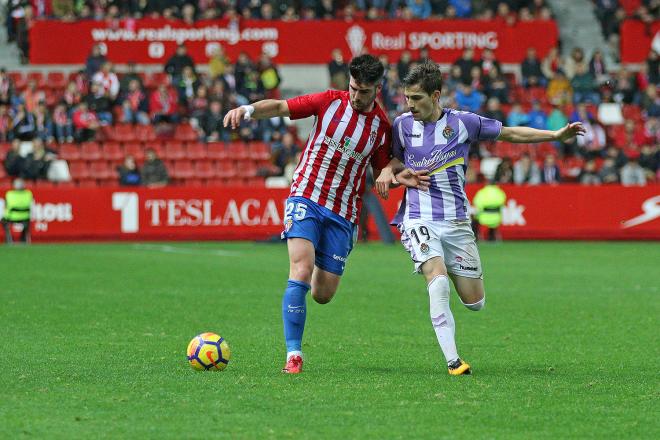 Imagen del partido de la primera vuelta entre Sporting y Valladolid (Foto: Luis Manso).