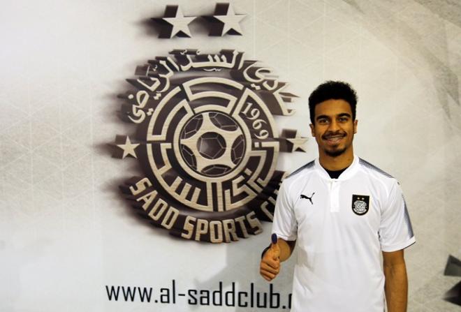 Akram Afif en su presentación con el Al Saad (Foto: Al Saad SC).