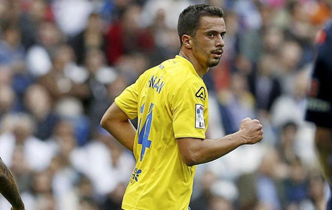 Hernán Santana, en un partido de Las Palmas.