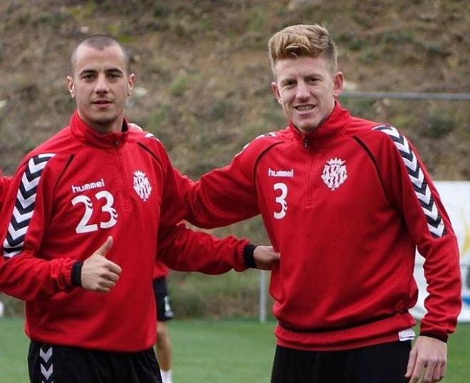 Mossa y Tejera, en un entrenamiento del Nástic (Foto: @jmmosa).