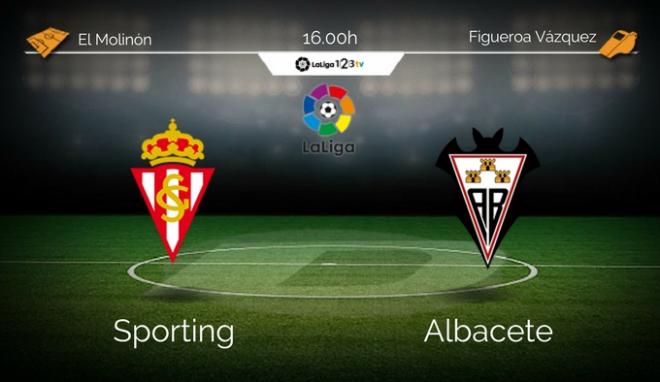 El Sporting recibe al Albacete en la jornada 37 de LaLiga 1,2,3.