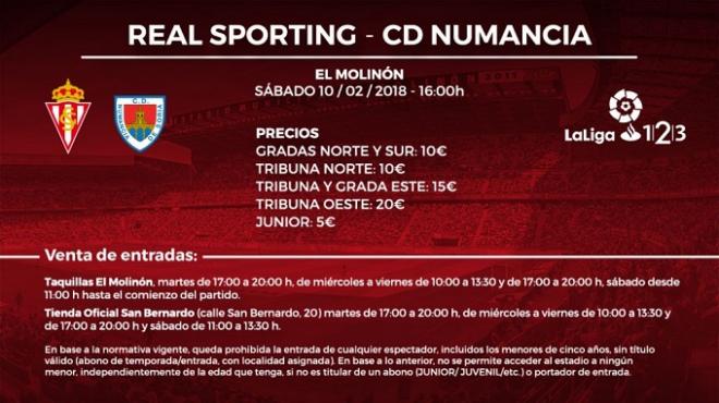 Precios de las entradas para el Sporting-Numancia (Foto: RSG).