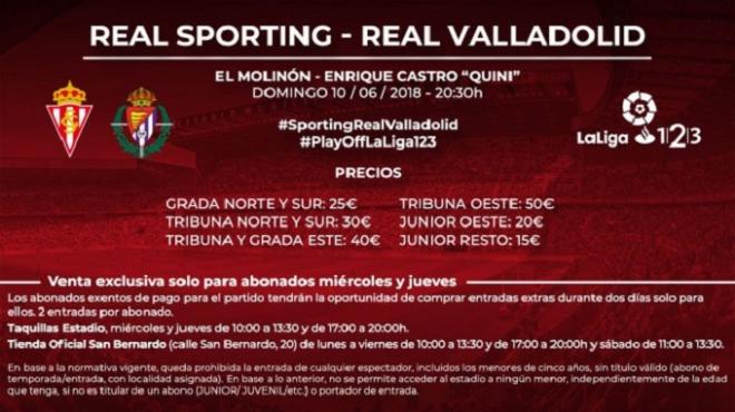 Venta de entradas para el encuentro ante el Valladolid.