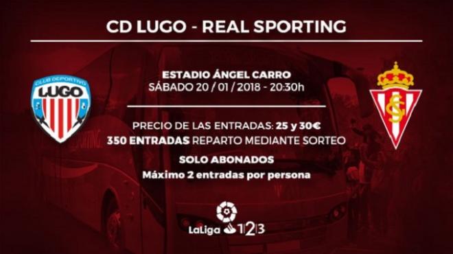 Sorteo de localidades para el partido Lugo - Sporting