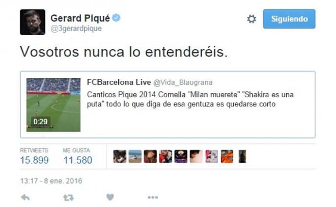 El tuit de Piqué.