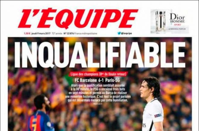 La prensa francesa fue dura tras la derrota del PSG en el Camp Nou.