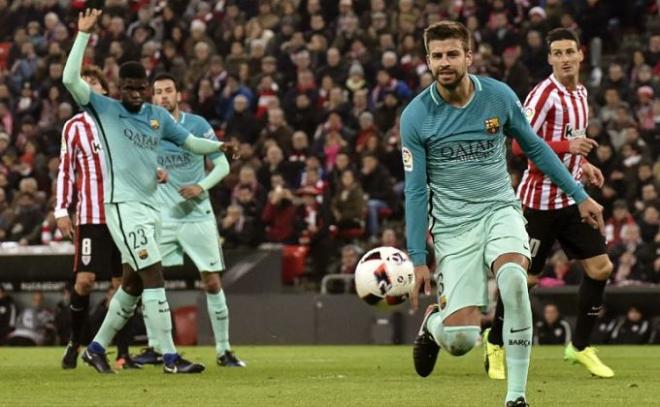 Gerard Piqué, ante el Athletic.